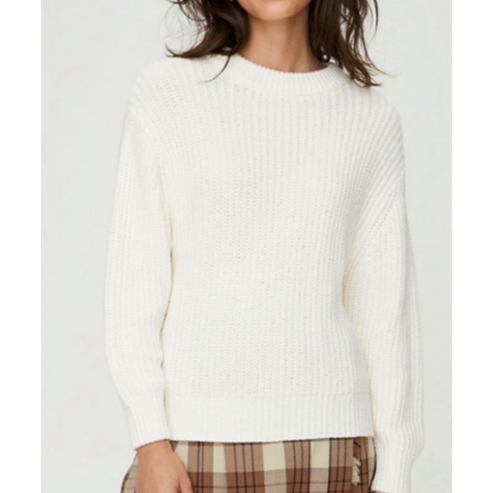 Wilfred Free Essential Chenille Crewneck Sweater Aritzia Cream Chunky Knit XS